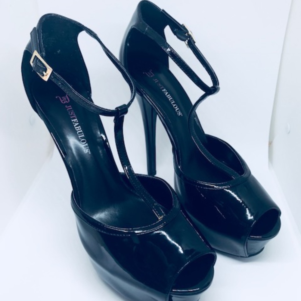 Classic black platform heels